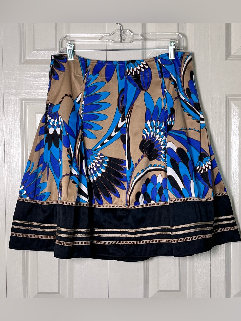 Worthington Womens Modern Plume Pleated Floral Full Skirt Size 10